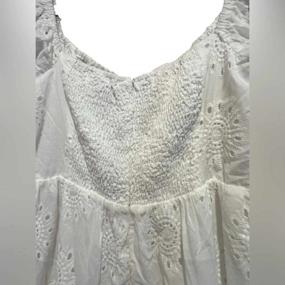 Princess Polly Lavine Babydoll Eyelet Mini Dress White Flared‎ Sz US 6 NWT - Picture 7 of 9